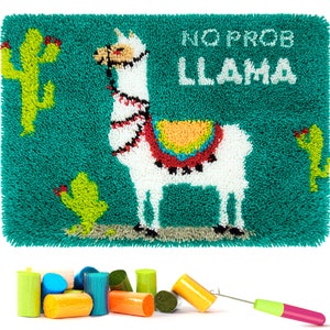 Tapestry Kits Latch Hook Rug Kits Carpet Embroidery Latch Hook Rug Needlework Button Package DIY Rugs Hook Rug Point Rug Llama