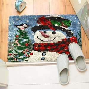 DIY Latch Hook Kits Rug Embroidery Carpet Set Needlework with Crochet Needlework Crafts Shaggy Latch Kits for Adults/Kids