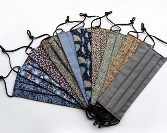 Face Mask Washable Reusable Adjustable 100% Cotton Pocket for filter, Nose wire