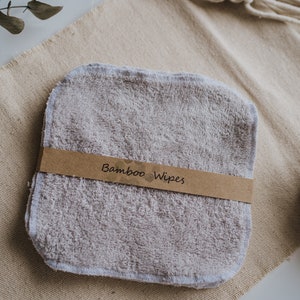 Bamboo Terry Wipes, 15x15cm 5.9 inches Perfect for Baby's Hands and Face, Makeup Remover, Super Soft image 9