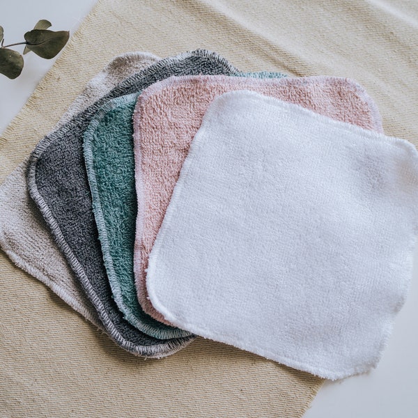 Lingettes éponge en bambou, 15 x 15 cm (5,9 pouces), parfaites pour les mains et le visage de bébé, démaquillantes, super douces