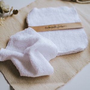 Bamboo Terry Wipes, 15x15cm 5.9 inches Perfect for Baby's Hands and Face, Makeup Remover, Super Soft image 4