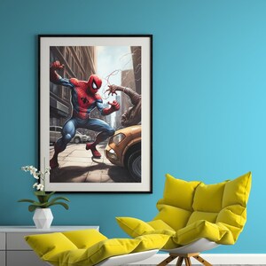 Instant Download: Epic Spiderman Battle Print for Marvel Fans