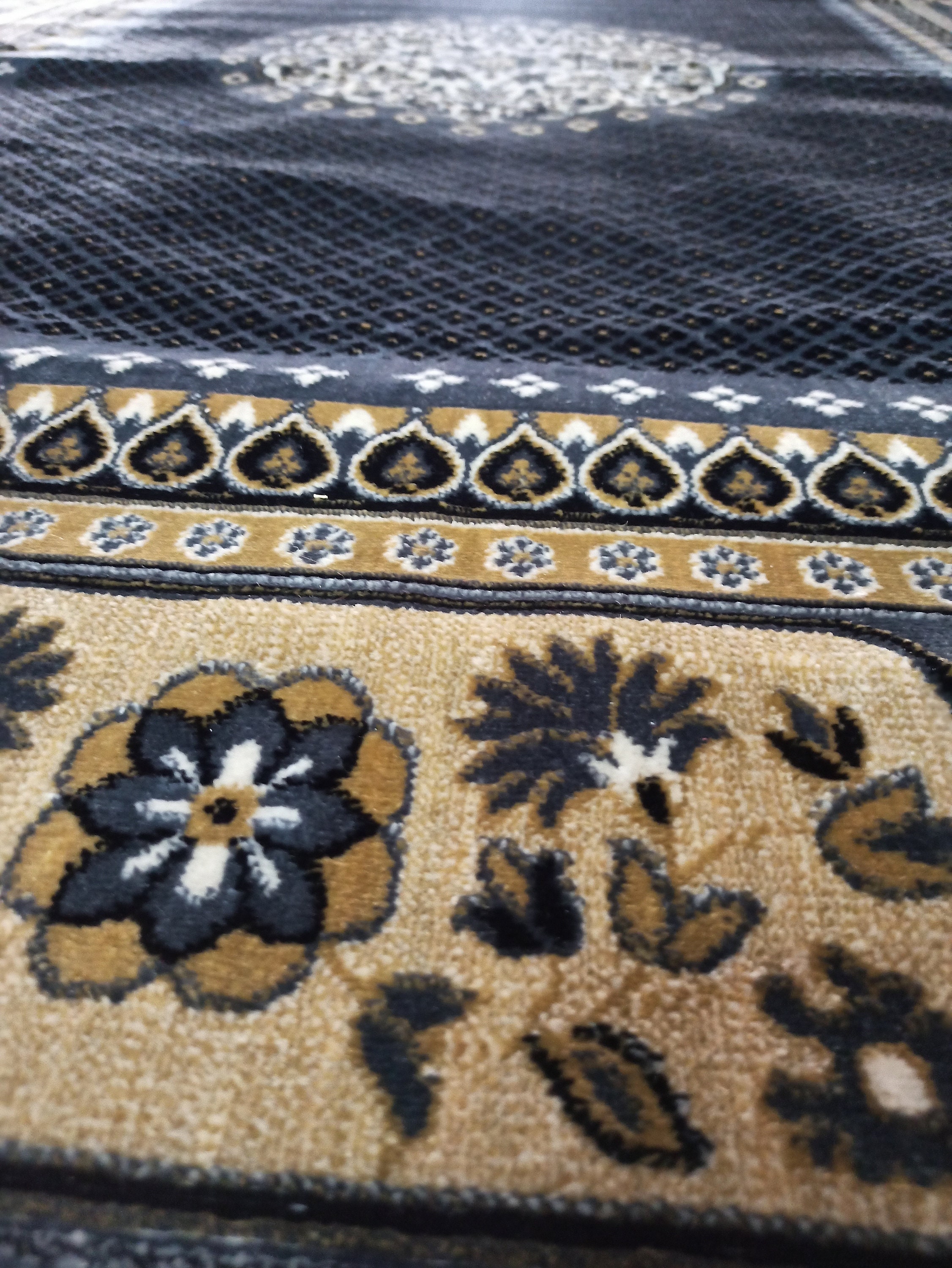 Persian Rug Vintage Rug Polyester Wool Mix Rug Kashmiri Etsy