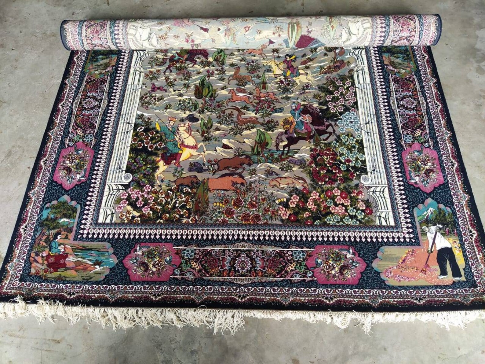 Handmade Silk on Silk Rug Kashmiri Rug Area Rug Floor Etsy