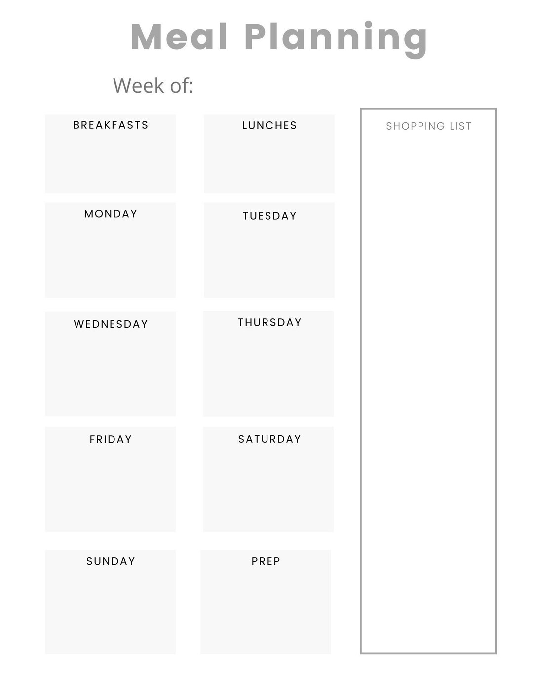 Weekly Meal Planner Printable - Digital Download - Etsy
