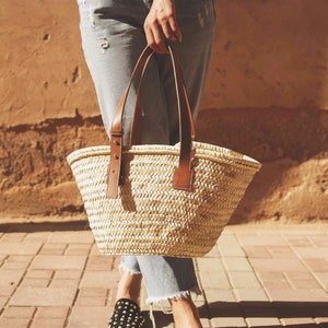 Straw Bag, Straw Basket, Natural Bag, Beach Bag, Handmade Bag, Morocco Bag, Moroccan Basket, Crossbody Bag, français Basket, Summer Bag image 1