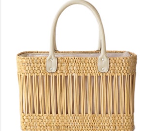 Reed Bag, Reed Basket, Natural Bag, Beach Bag, Handmade Bag, Morocco Bag, Moroccan Basket, Crossbody Bag, French Basket, Summer Bag