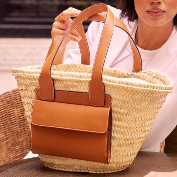Straw Basket Bag. Wicker Basket. Beach Bag. French Tote Bag. 