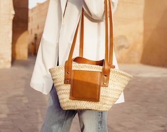 Straw Bag, Straw Basket, Natural Bag, Beach Bag, Handmade Bag, Morocco Bag, Moroccan Basket, Crossbody Bag, français Basket, Summer Bag