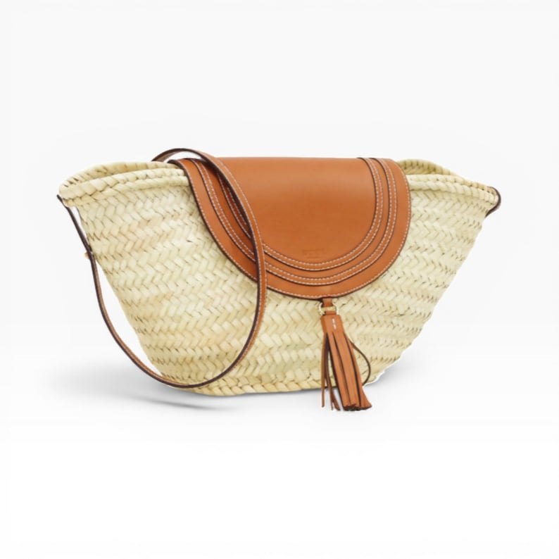 Strohtasche, Strohkorb, Naturtasche, Strandtasche, Handgefertigte Tasche, Marokko-Tasche, Marokkanischer Korb, Umhängetasche, Französischer Korb, Sommertasche Bild 3