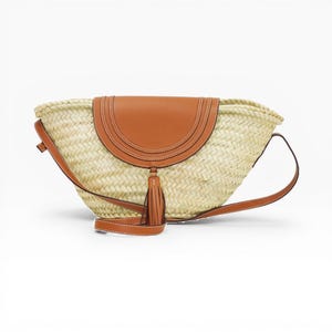 Strohtasche, Strohkorb, Naturtasche, Strandtasche, Handgefertigte Tasche, Marokko-Tasche, Marokkanischer Korb, Umhängetasche, Französischer Korb, Sommertasche Bild 2