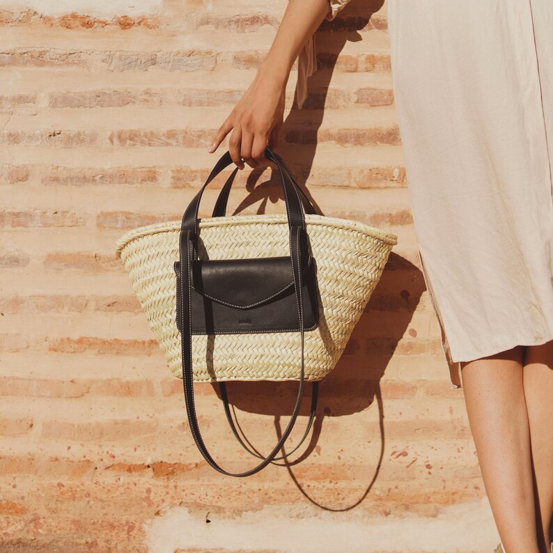 Straw Bag, Straw Basket, Natural Bag, Beach Bag, Handmade Bag, Morocco Bag, Moroccan Basket, Crossbody Bag, French Basket, Summer Bag image 2