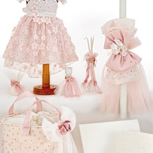 Set battesimo per ragazza/Set battesimo/Set battesimo/Scatola ricordo battesimo/Candele battesimo/Lambatha/Set Ladopana/Battesimo/Battesimo greco