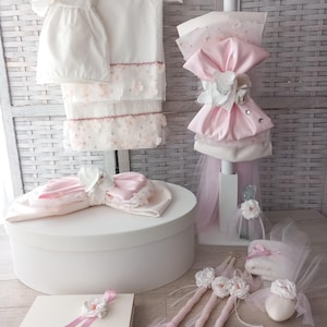 Set per battesimo bambina/Set per battesimo/Set per battesimo/Scatola porta ricordi per battesimo/Candele per battesimo/Set Lambatha/Ladopana/Battesimo/Battesimo greco