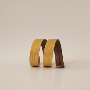 Gold Painted Wood Bracelet ANUANUA / Coiled Bangle Bracelet /Spiral Wooden Bracelet / Handmade Natural Jewelry / image 5