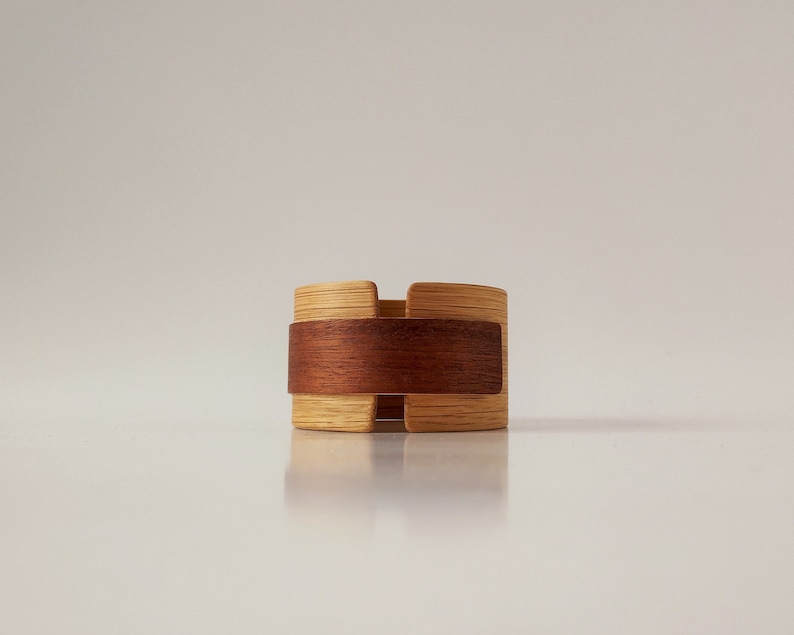 Cuff Bracelet QIN / Oak Mahogany Wood Bangle / Handmade Natural Jewelry / Wooden Bracelet / Unique Eco Gift / Sustainable Jewelry / image 8