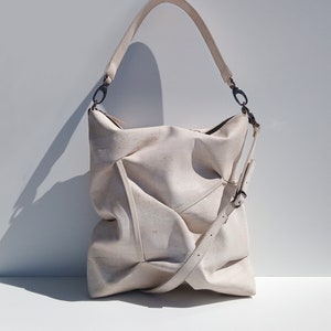 Cork Bag Pompous White/Vegan Tote Bag/ Eco Friendly Handbag/ Natural Women Purse/Sustainable Hobo Bag/Vegan Gift image 5