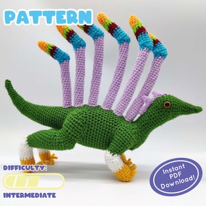 PATROON | Longisquama-haakpatroon | Trias dinosaurus | Inclusief informatieblad over dieren! | Cadeaus voor dinosaurusliefhebbers