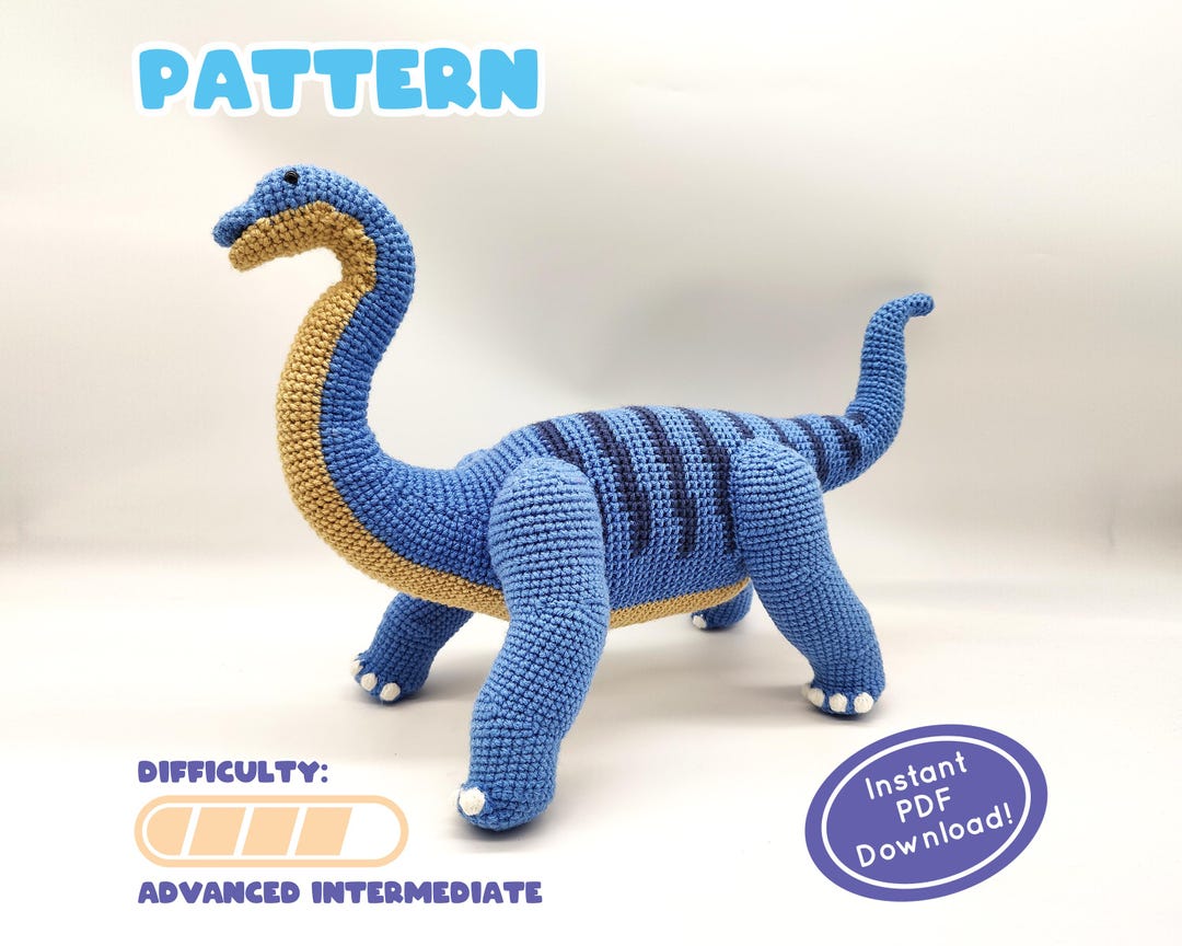 PATTERN | Brontosaurus Crochet Plush | Unique Curving Technique ...