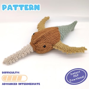 PATTERN | Doryaspis Crochet Plush | Prehistoric Saw-Fish Species | Devonian Period Armored Sea Creature | Includes Fun Facts Page!