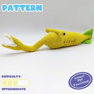 PATROON | Gehaakte pluche monstermonster van Tully | Prehistorisch viswezen | Paleontologische kunst | Leuk cadeau voor dinosaurusliefhebbers | Inclusief informatieblad!