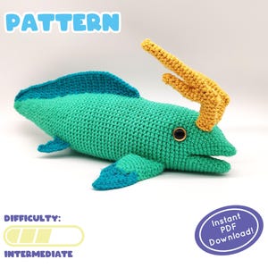 PATTERN | Harpagofututor Crochet Plush | Unique Carboniferous Period Fish | Prehistoric Project for Paleo Lovers | Includes Fun Facts Page!