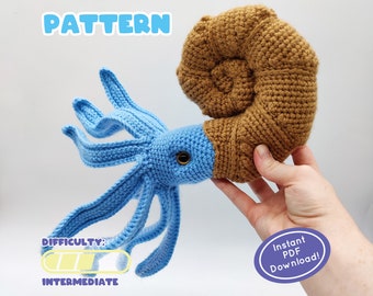 PATTERN | Ammonite (Echioceras) Crochet Plush | Prehistoric Squid Species | Unique Shaping Technique | Includes Fun Facts Page!