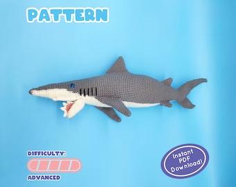 PATTERN | Helicoprion Crochet Plush | Prehistoric Shark Species | Permian Period | Great Gift for Shark Lovers | Includes Fun Facts Sheet!