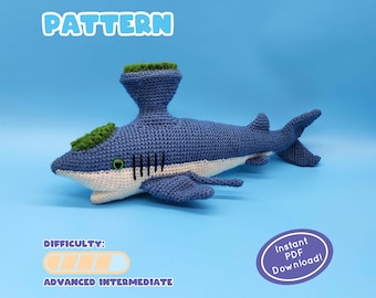 PATTERN | Stethacanthus Crochet Plush | Prehistoric Shark Species | Unique Texture Technique | Includes Fun Facts Sheet!