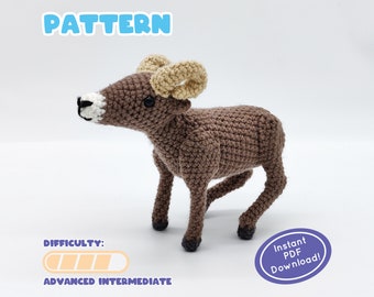 PATTERN | Bighorn Sheep | California Wildlife | Mini Amigurumi | Advance Your Crochet Skills!