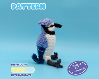 PATTERN | Blue Jay Crochet Pattern | Intermediate Difficulty | Realistic Proportions and Details