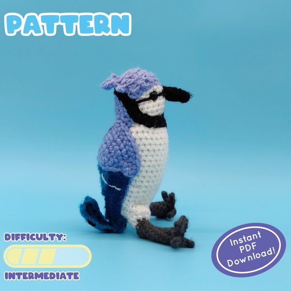 PATTERN | Blue Jay Crochet Pattern | Intermediate Difficulty | Realistic Proportions and Details