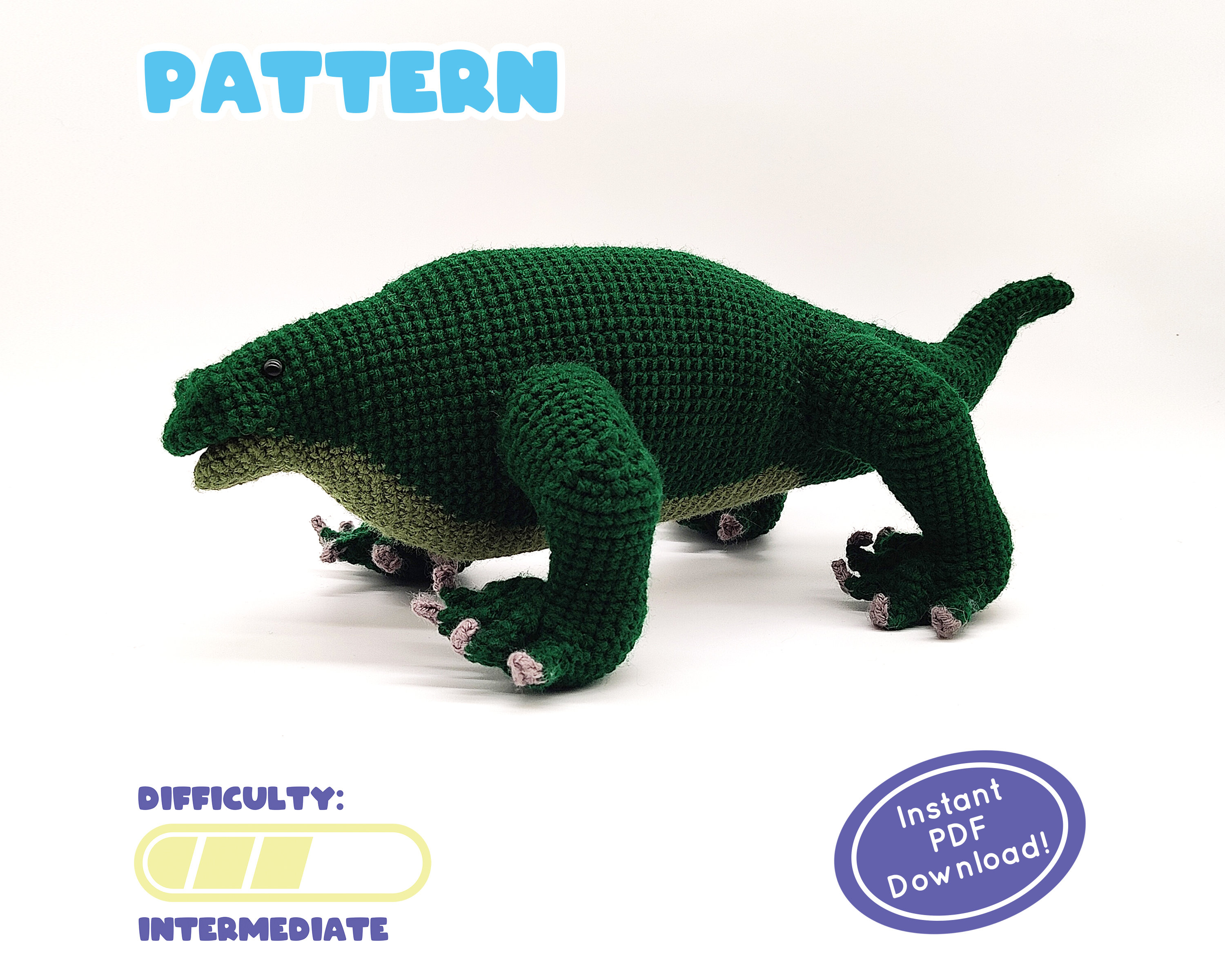 PATTERN | Cotylorhynchus Crochet Plush | Permian Reptile | Makes