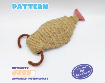 PATRÓN / Peluche de crochet Sidneyia / Artrópodo cámbrico / Criatura insecto prehistórica / ¡Excelente regalo para los amantes de la dieta paleolítica! / ¡Incluye hoja informativa!