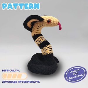 PATTERN | King Cobra Crochet Plush | Unique Curving Technique! | Halloween Crochet Pattern