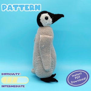 MODELLO / Cucciolo di pinguino imperatore in peluche all'uncinetto / Difficoltà intermedia / Proporzioni realistiche