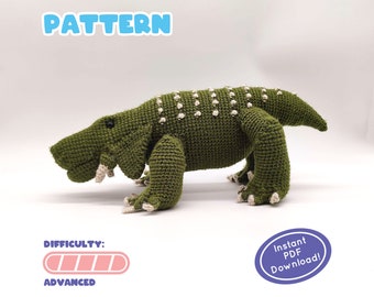 PATTERN | Scutosaurus Crochet Plush | Permian Reptile | Prehistoric Animal | Great Gift For Paleontology Lovers! | Includes Fun Facts Sheet!