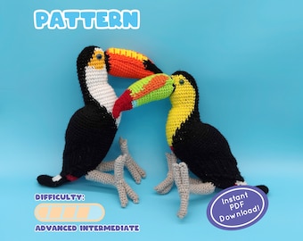 PATTERN | Toucan Crochet Plush | TWO PACK | Keel-Billed & Toco Species | Perfect Gift for Bird Lovers!