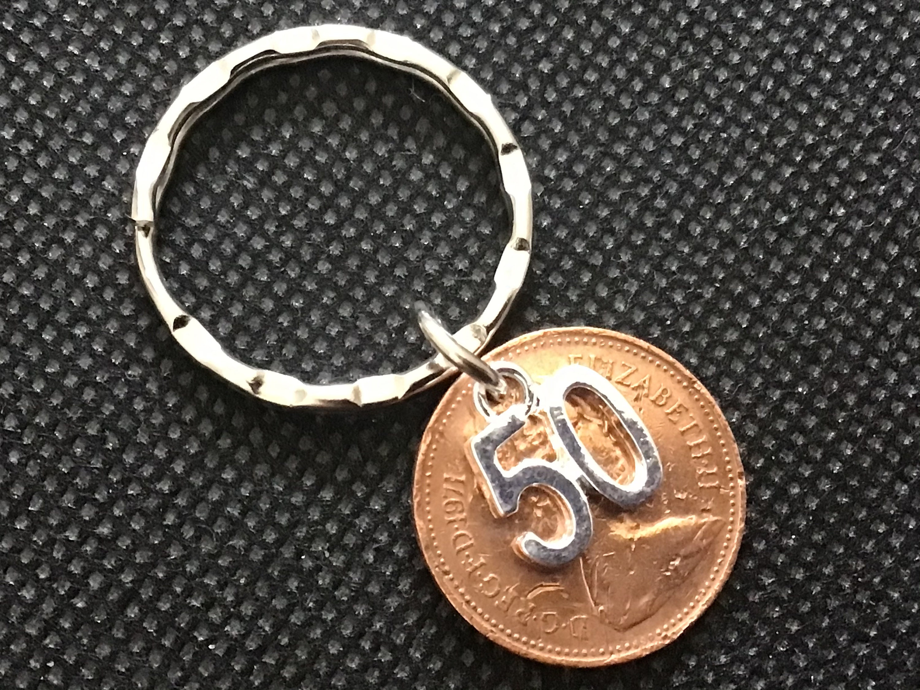 50th birthday coin keyring 50th anniversary gift 1971 lucky Etsy