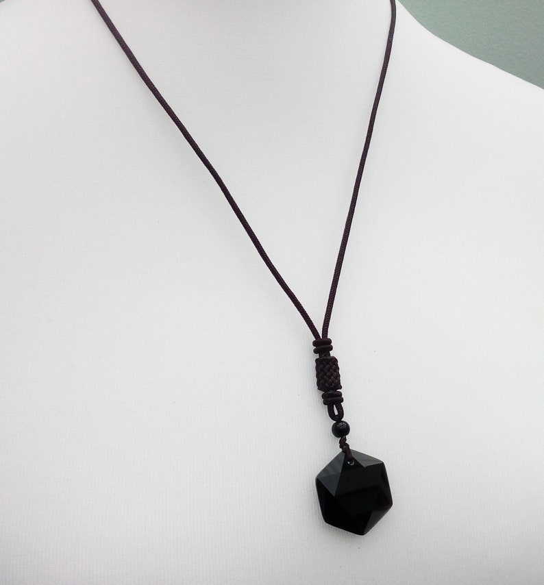 Black Obsidian Hexagram pendant