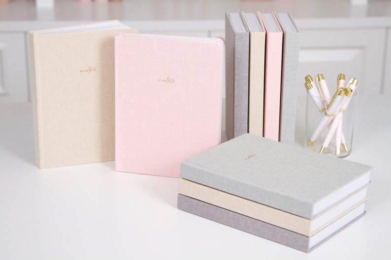 Notebook With Golden Line Mint Linen Ruled Notebook, Gold Details, Personalized Gift - Etsy