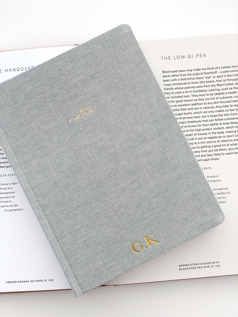 Notebook With Golden Line Mint Linen Ruled Notebook, Gold Details, Personalized Gift - Etsy