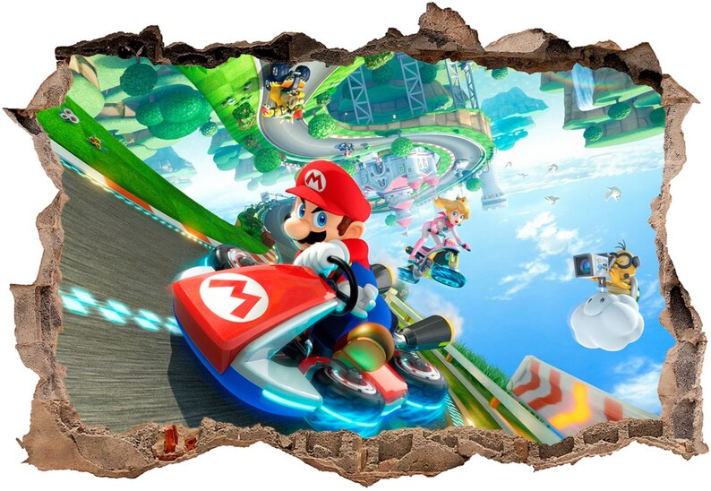 Mario Kart 3D Wall Decal Wall Sticker Wall Decor Wall Art Etsy