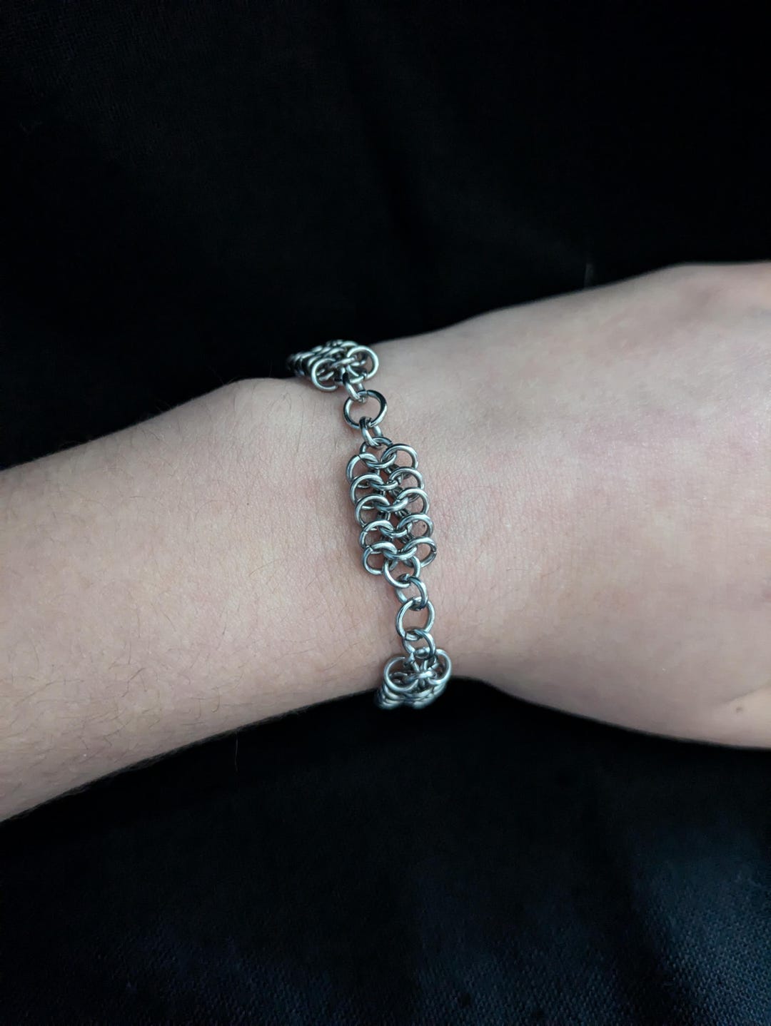 Gothic Edgy Silver Chainmail Chain Alternative Mesh Bracelet - Etsy