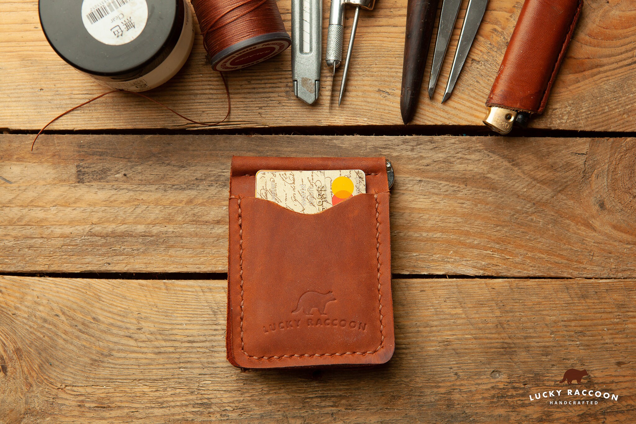 Money clip made of genuine leather Etsy