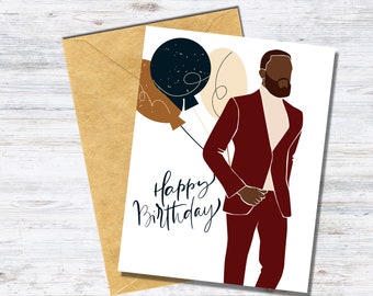 Happy Birthday Brother African American Happy Birthday Abstract African American - Etsy