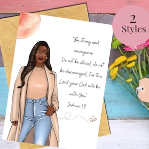 Be Strong & Courageous – Empowering Card for Black Women (2 Skin Tone Options)