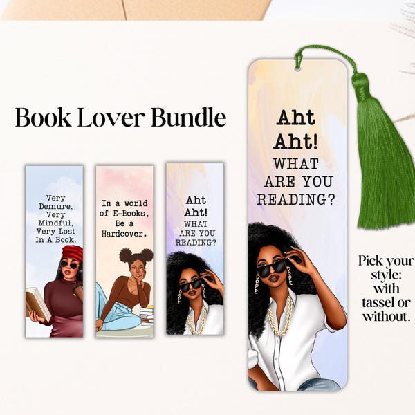 Paquete de marcapáginas de niña negra, regalo divertido para afroamericanos y amantes de los libros