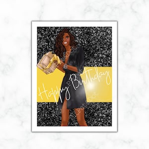 Black Birthday Card/ Birthday/Celebration/ Black Woman
